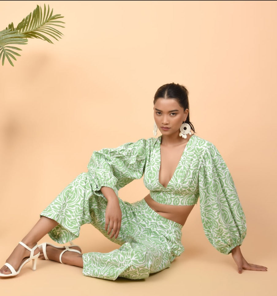 Green Puffy Co-ord